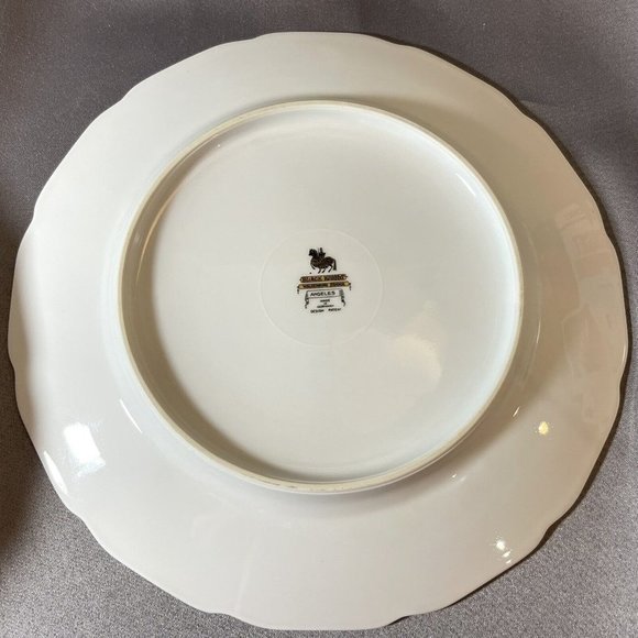 Set of 4 Black Knight Germany Yellow Pink Floral Gold Trim Dinner Plates 10" - Picture 10 of 13